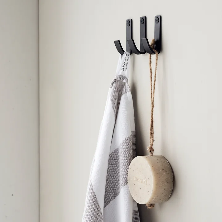 Meraki - Thapsus Haken, mattes Messing-Finish (3er-Set)