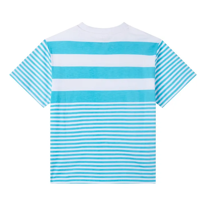 Stella McCartney Kids T-Shirt Soleil Rayé | Bleu turquoise