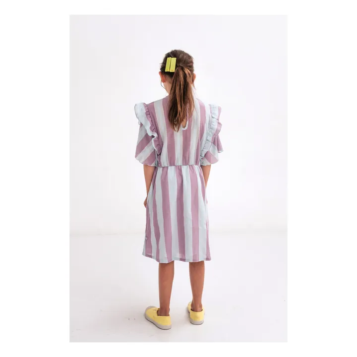 Repose AMS Robe Volant Rayure | Bleu ciel