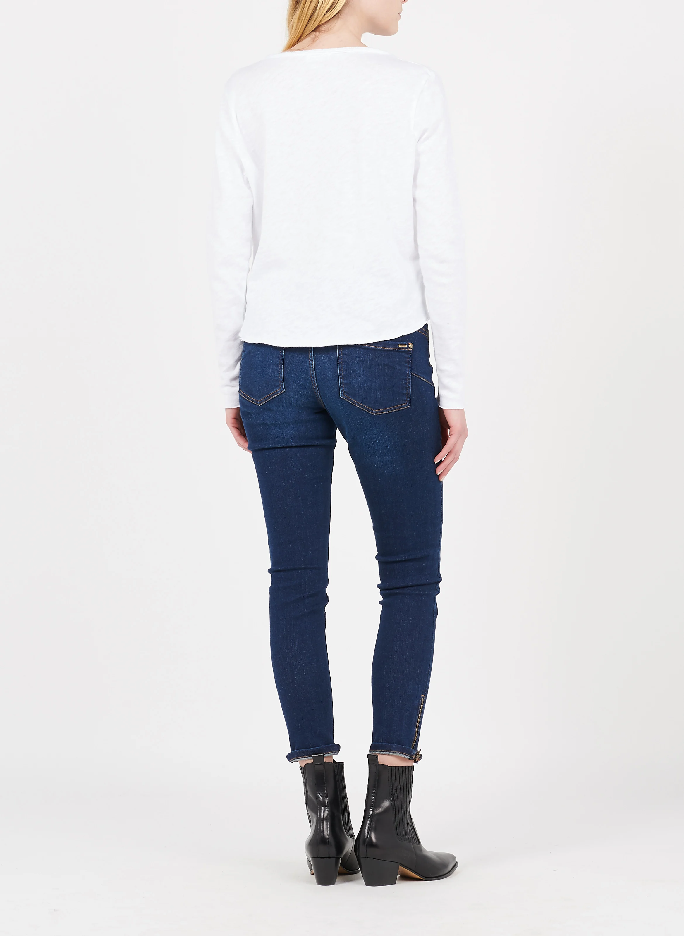 SONOMA - Tee-shirt col V en coton | Blanc