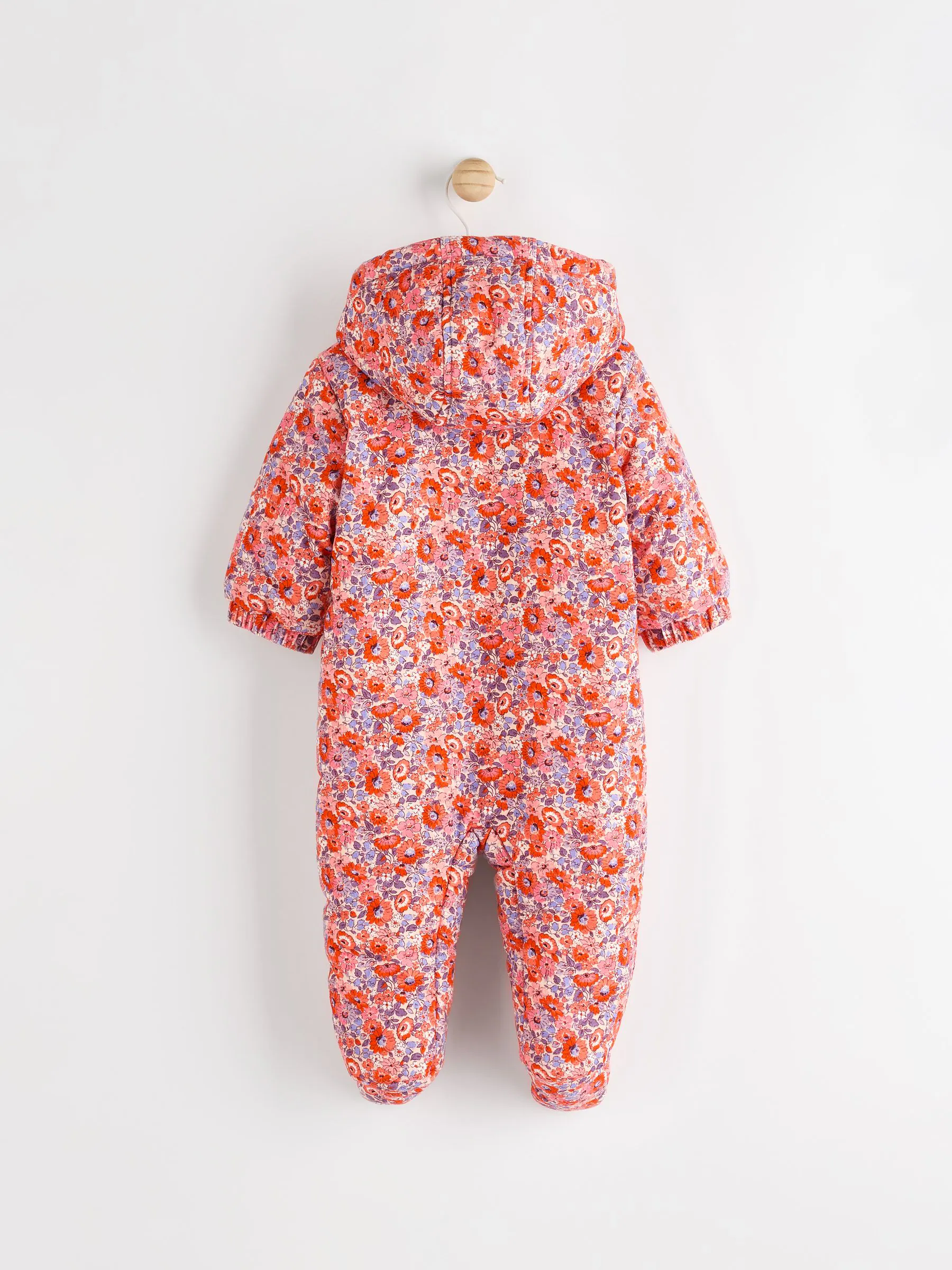 Rood bloemmotief - Cath Kidston corduroy onesie voor baby's