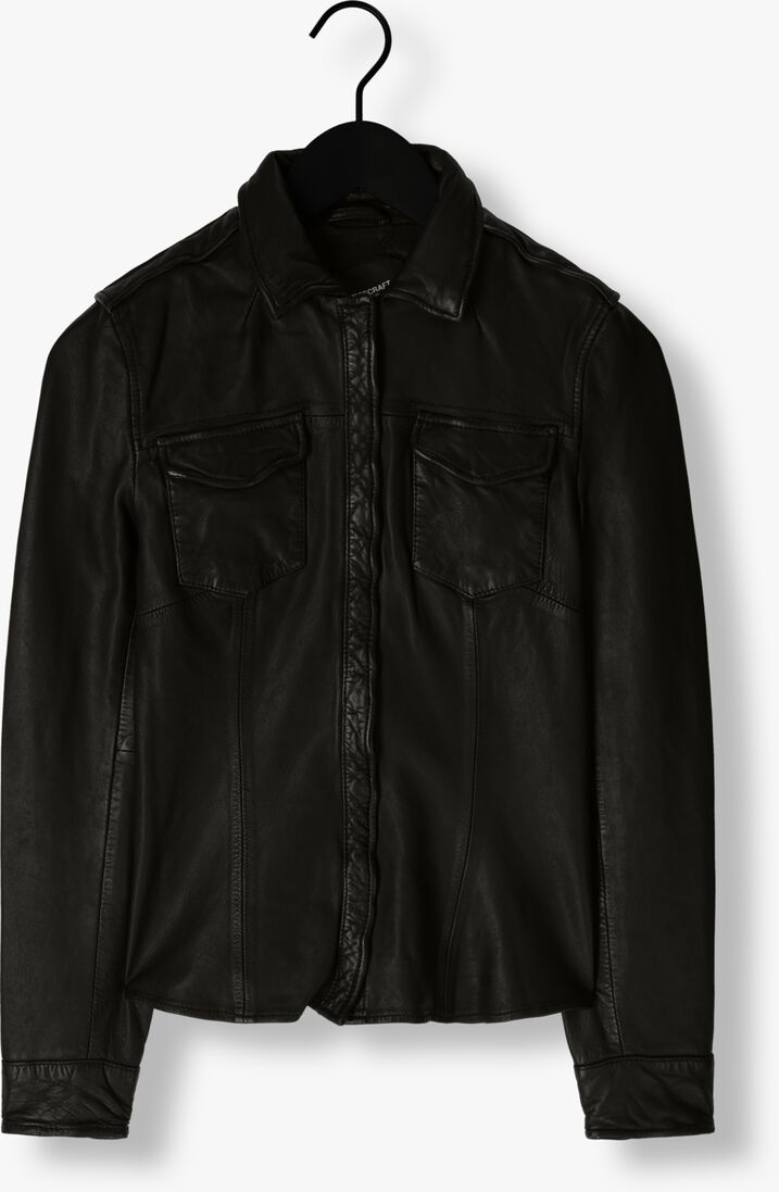 GOOSECRAFT zwarte goosecraft leren jas gc blouse113
