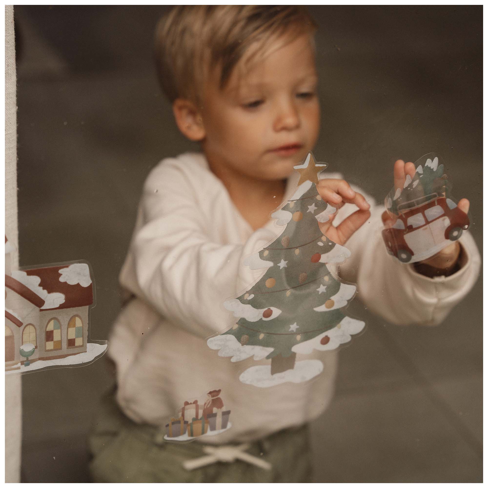 Little Dutch Raamstickers Kerst groen