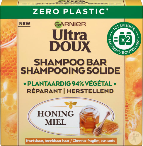 Garnier Ultra Doux Trésors De Miel Shampoing Solide Cheveux Fragiles Ou Cassants 60g