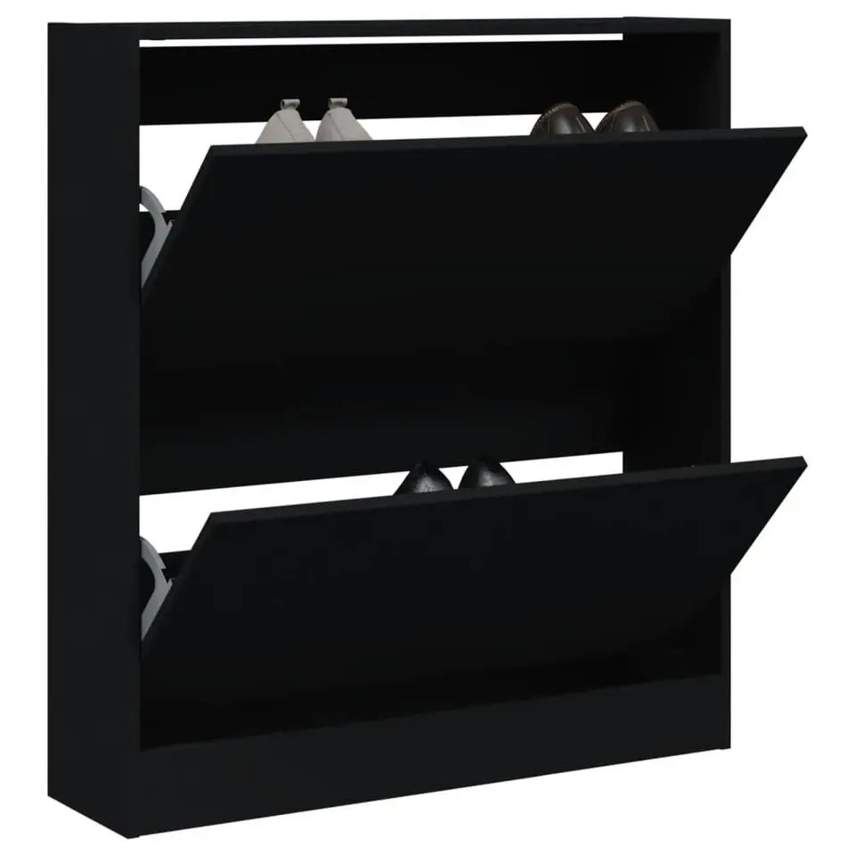 vidaXL - Schoenenrek - Zwart - Bewerkt hout - 80 x 21 x 87.5 cm