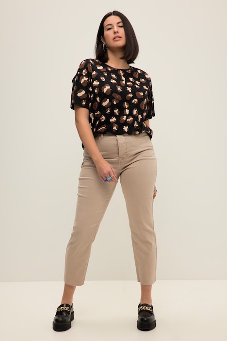 7/8-Mom-Jeans, Wide Legs, cutted Saum, 5-Pocket
