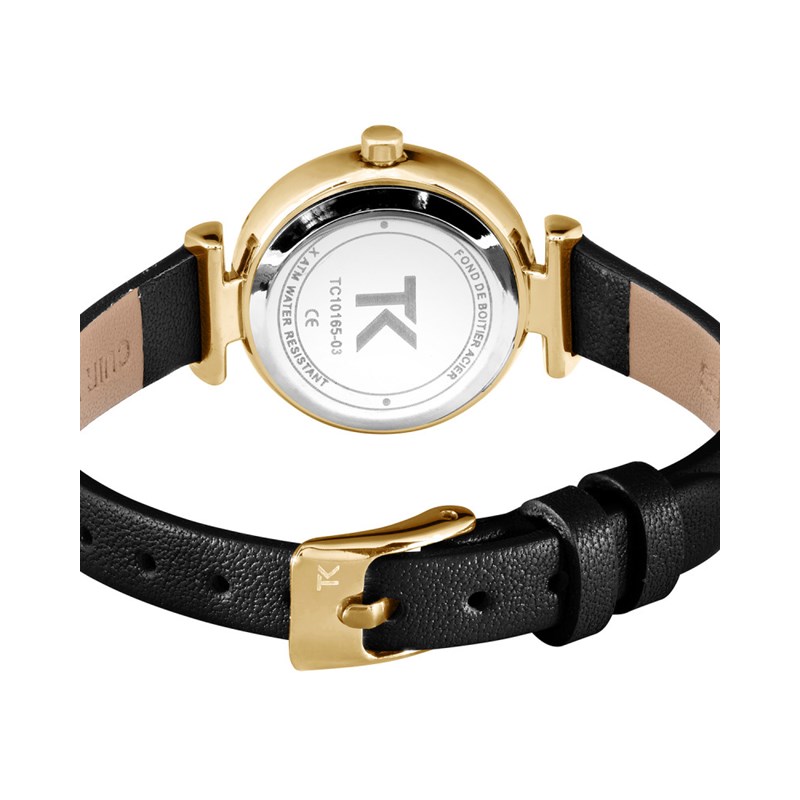 Montre femme analogique Trendy Kiss - Bracelet cuir - Boitier empierré - Adèle
