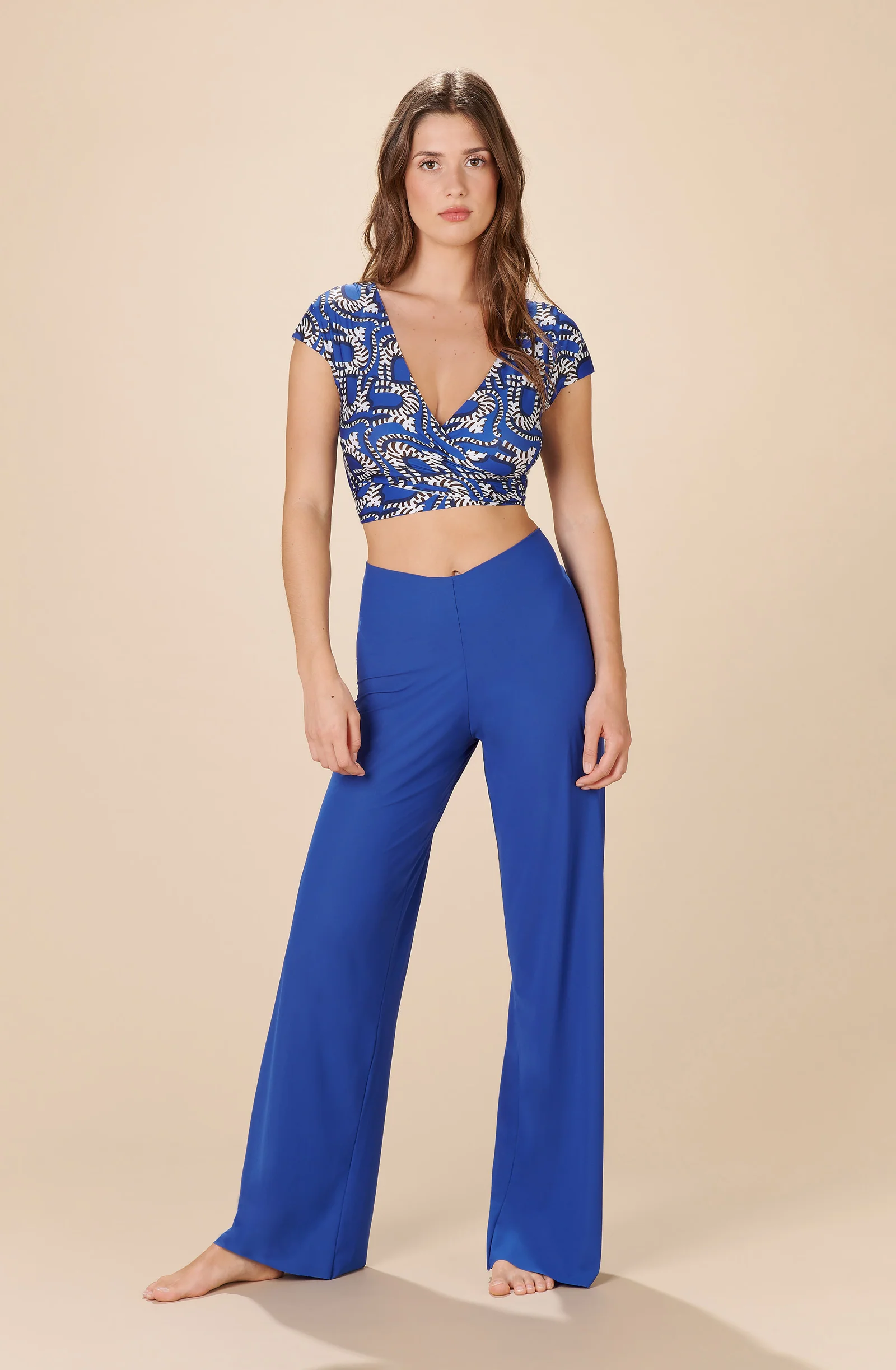 myla Pantalon ample en voile léger océan Océan
