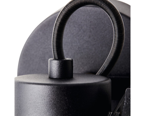 Wandspot, 1-lichts, HxBxD 18,5x11,5x16 cm, zand/zwart