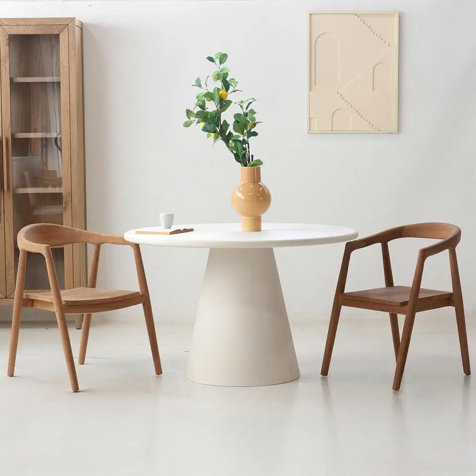 Eettafel Rond - Wit - 120x120x75cm - 2-4 Personen - Fenna