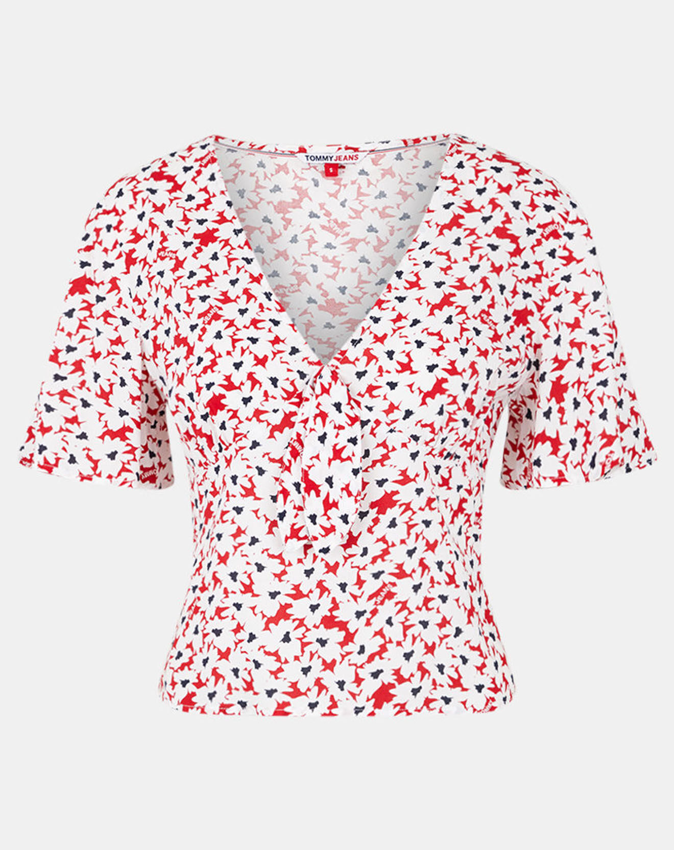 Tommy Jeans Top imprimé floral rouge/blanc