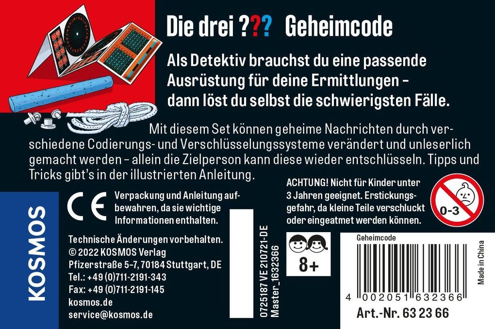 Detektiv-Zubehör DIE DREI ??? GEHEIMCODE