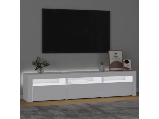 Meuble TV avec lumières LED Blanc 180x35x40 cm