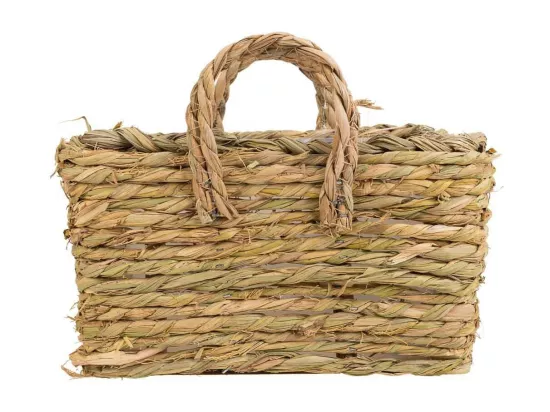 Panier en corde tressée marron 27x27x14h