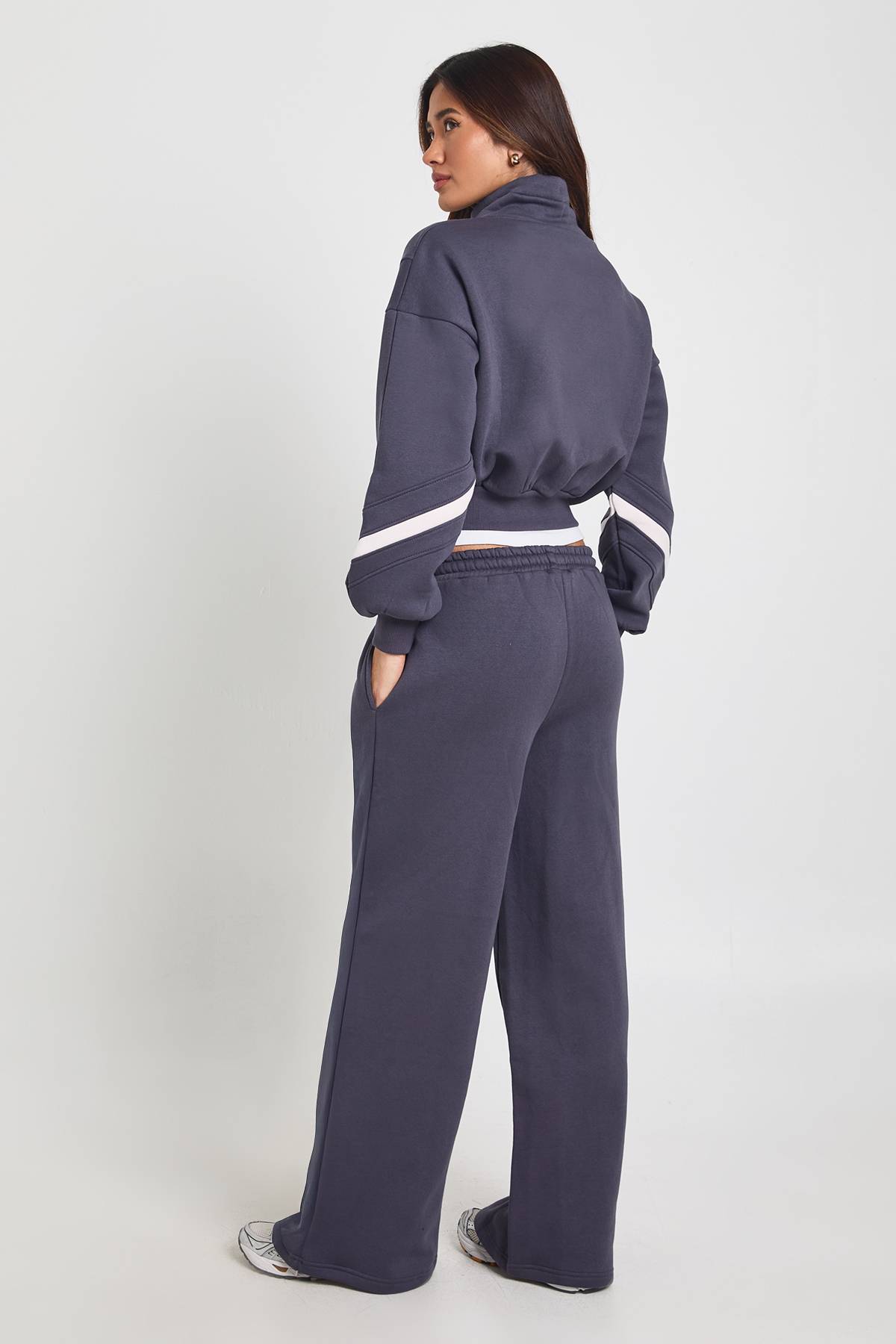 boohoo Survêtement Sweat-shirt à Col Montant avec Panneaux Contrastés
