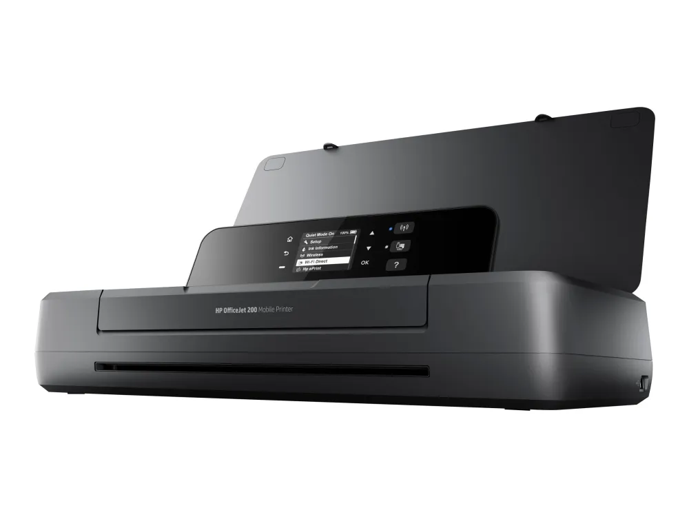 HP Officejet 200 Mobile Printer - Printer - farve - blækprinter - A4/Legal - 1200 x 1200 dpi - op til 20 spm (mono) / op til 19 spm (farve) - kapacitet: 50 ark - USB 2.0, USB vært, Wi-Fi
