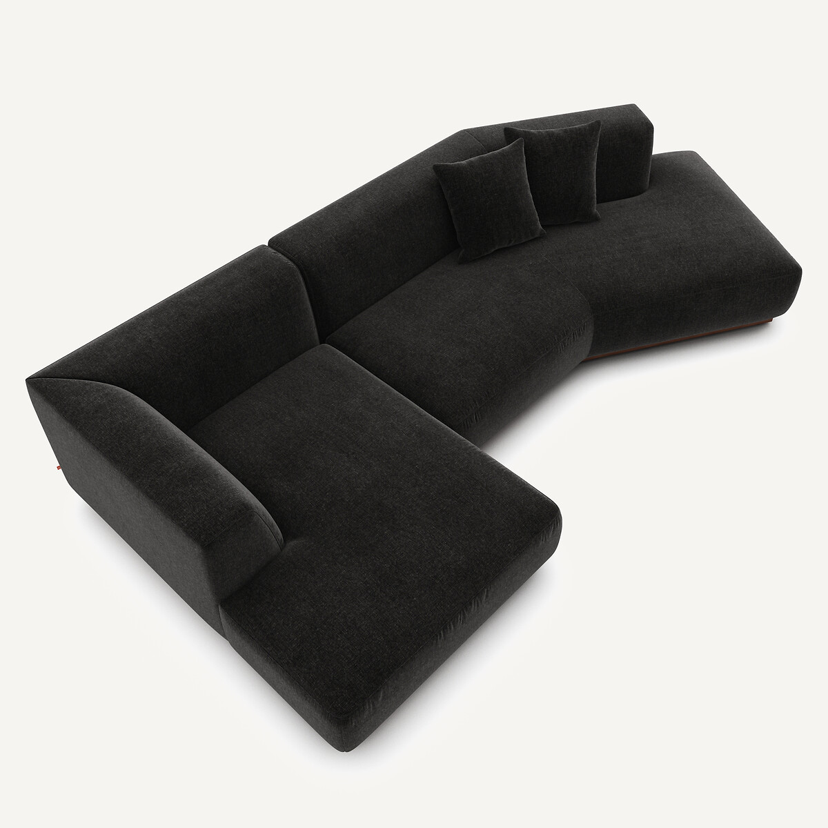 AM.PM<br>Sofá de canto aberto em veludo chenille, Jacopo