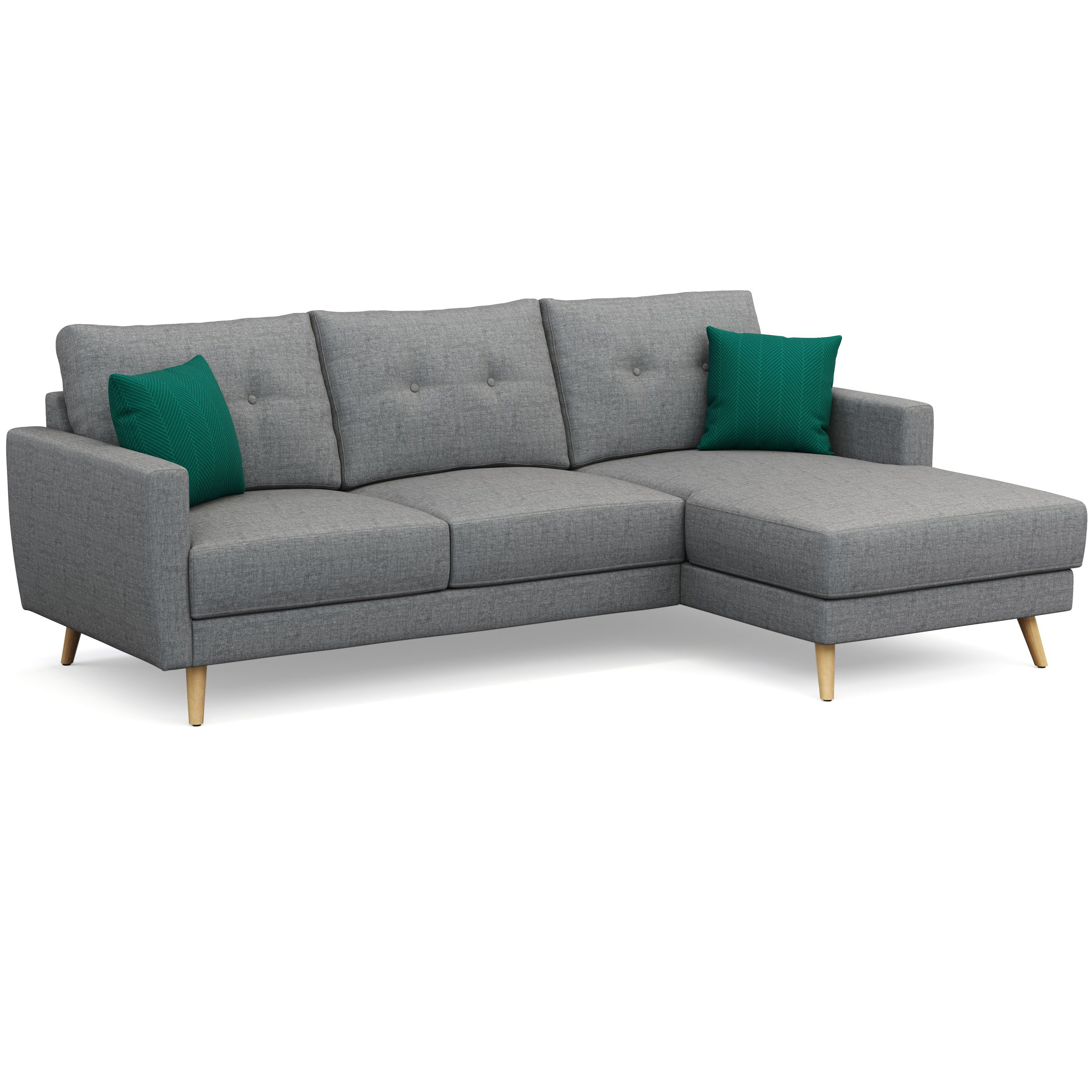 Ecksofa MANDY rechts grau