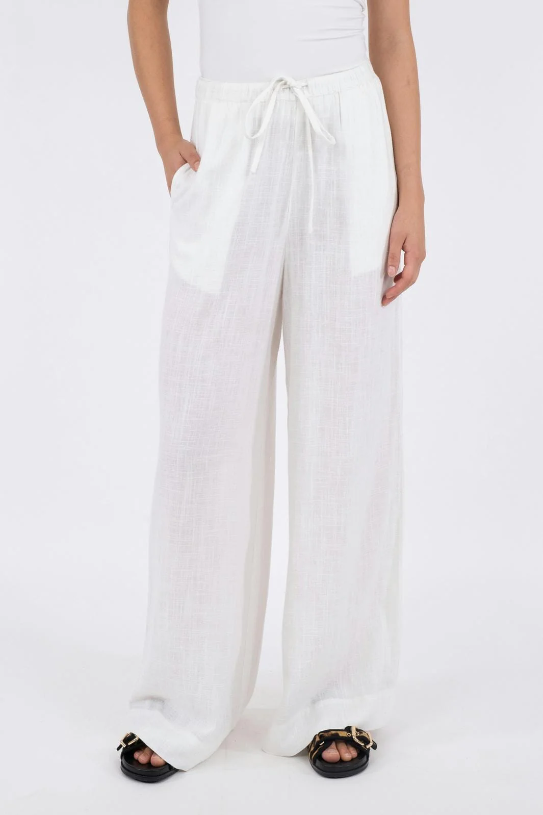 Neo Noir Lissabon Soft Linen Pants white