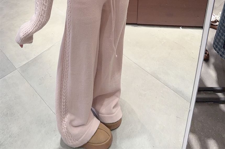 Trendycas - Effen vest met opstaande kraag / Effen broek met wijde pijpen en gemiddelde taillehoogte