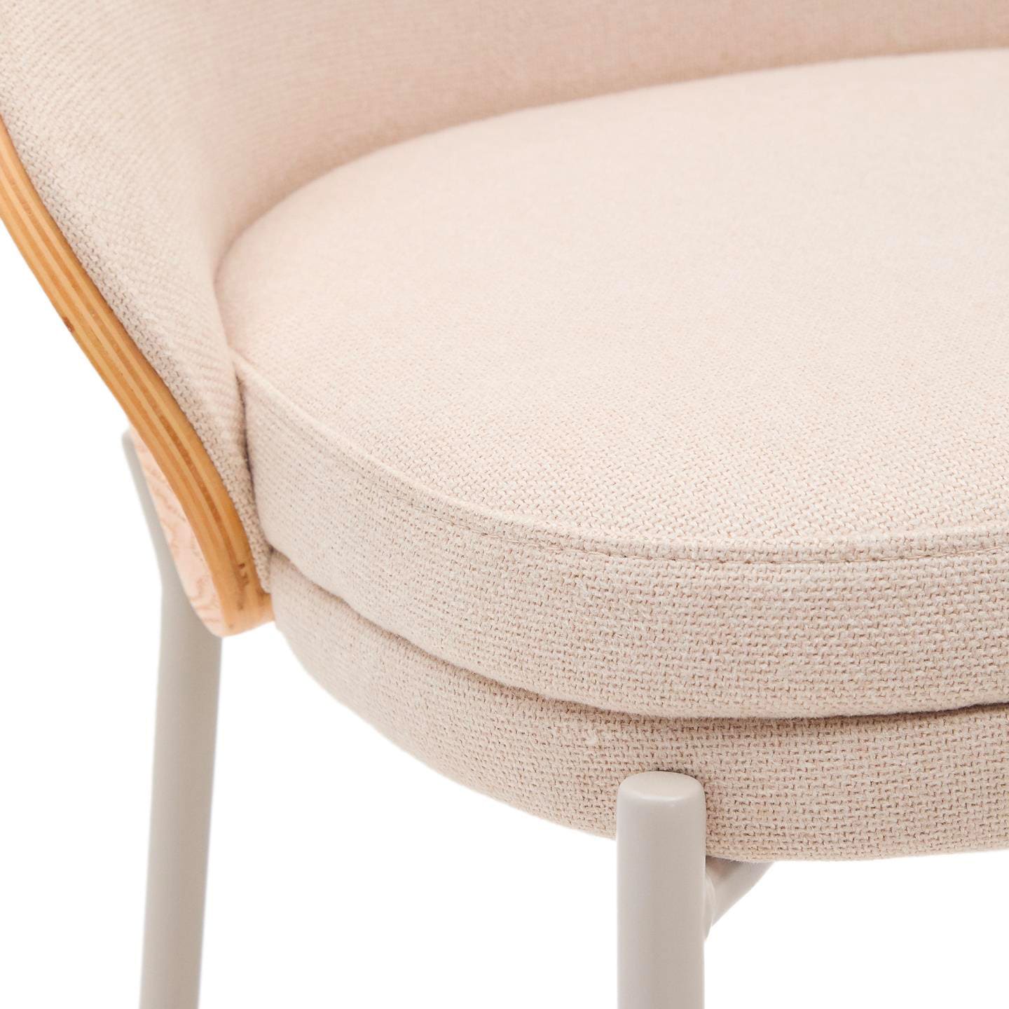 Kave Home Barhocker EAMY Chenille-Bezug beige/braun/beige