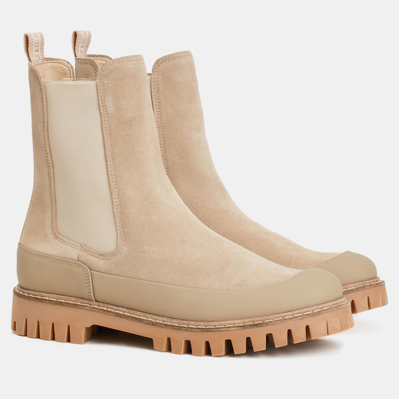 Tommy Hilfiger Chelsea boots en Velours de Cuir beiges