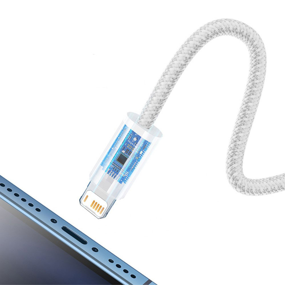 (2m) 20W Dynamic USB auf Lightning Nylon Ladekabel Fast Charging Datenkabel - Lila
