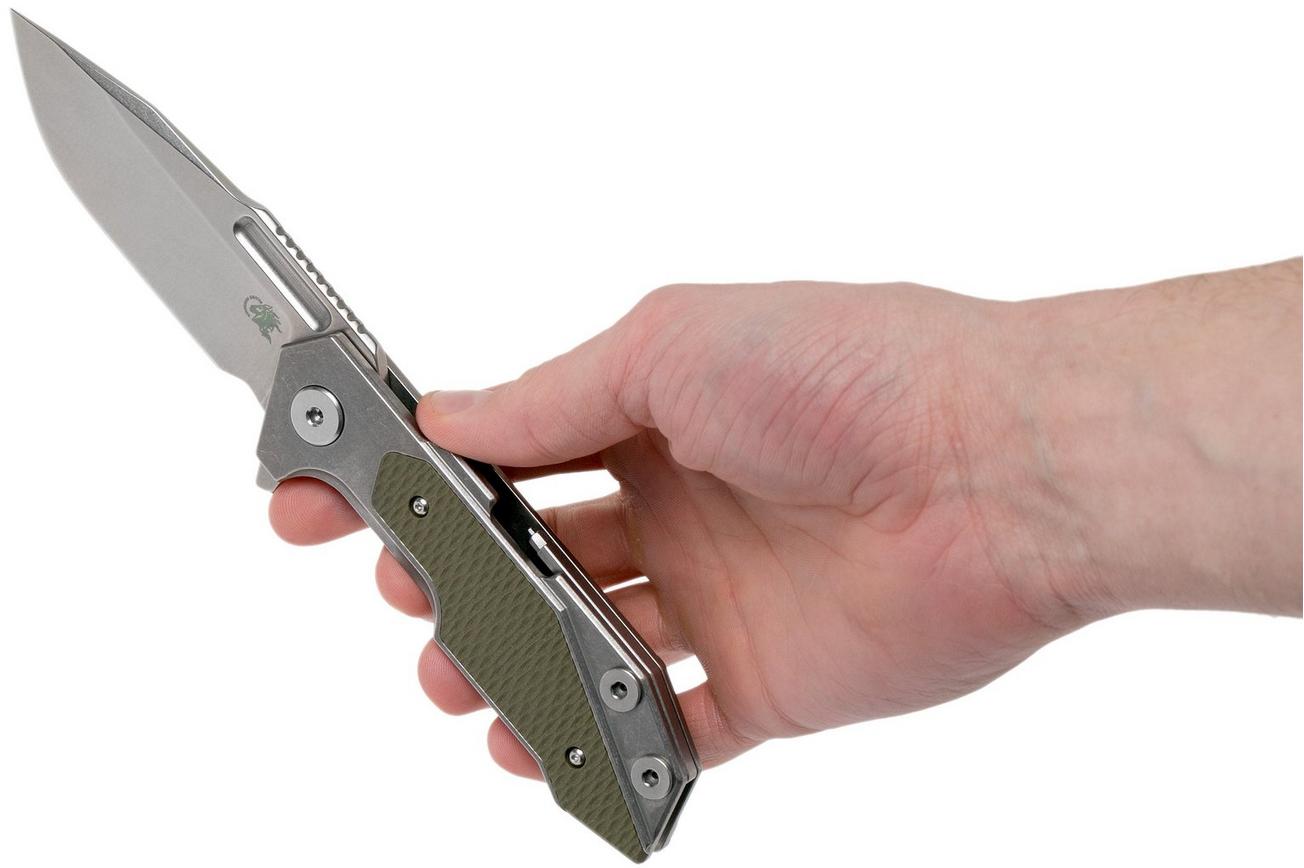 Rick Hinderer Fulltrack Spearpoint 20CV OD Green G10 zakmes