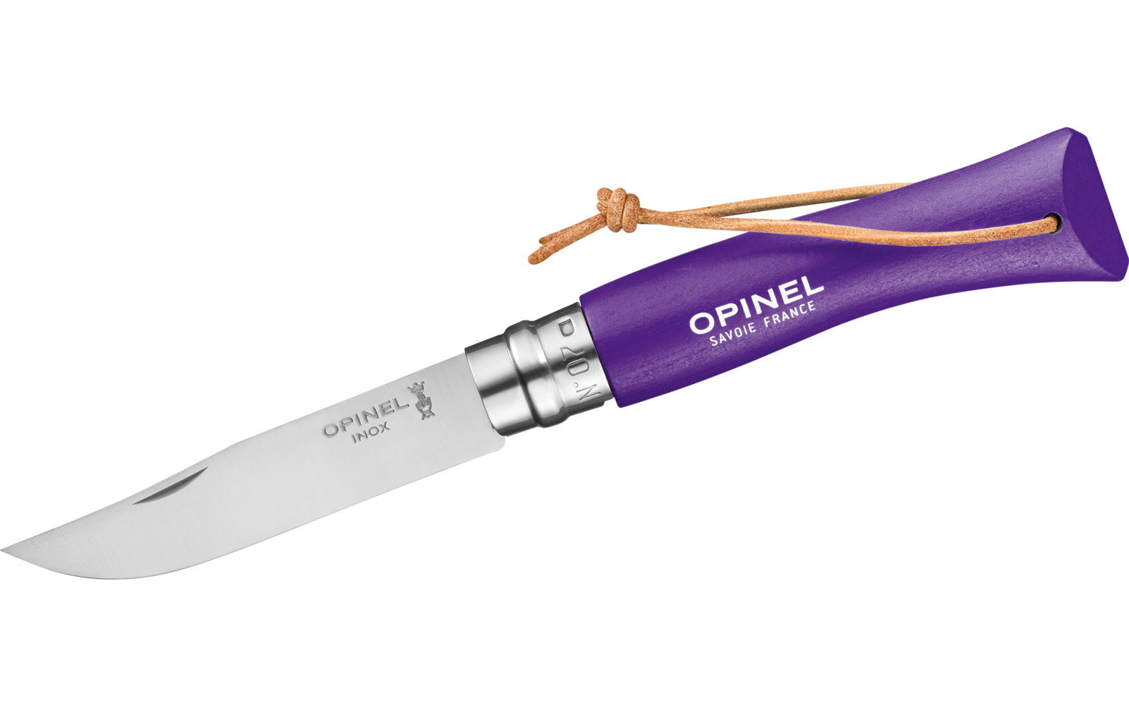 Opinel N°07 Colorama Sport Taschenmesser mit Lederkordel Klingenlänge 8 cm blau