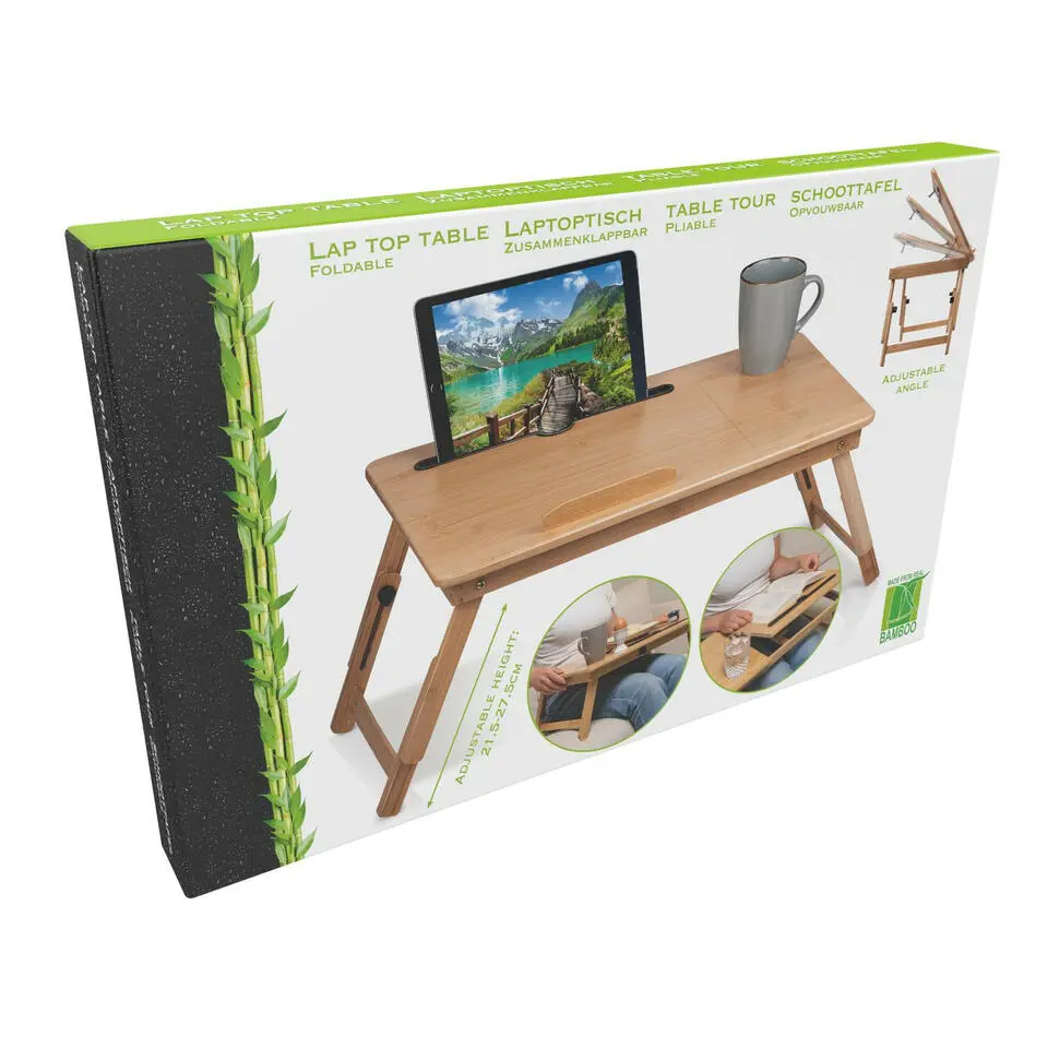 Laptoptafel / bedtafel - hout - 53 x 34 x 27,5 cm