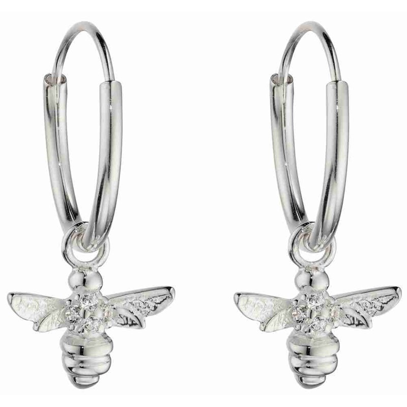 Boucle d'oreille abeille en argent 925/1000