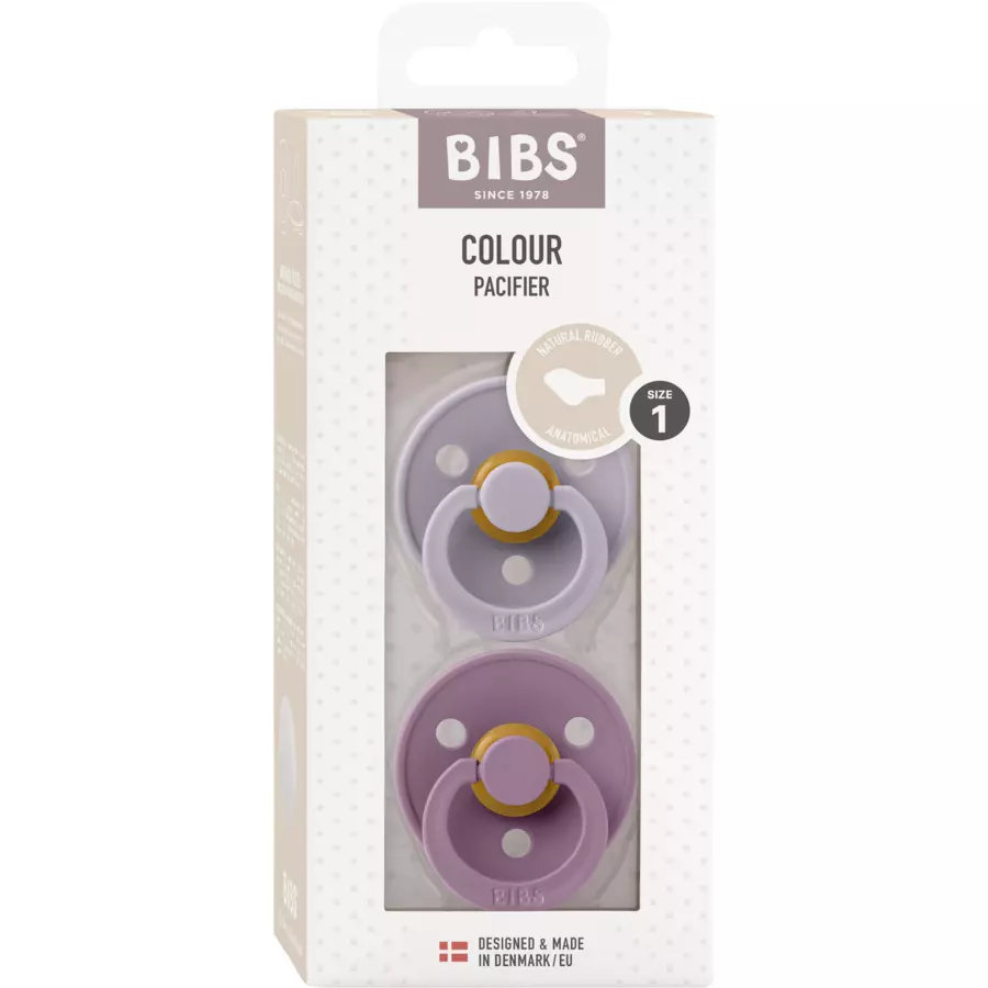 BIBS® Schnuller Colour Anatomischer Sauger Fossil Grey & Mauve 0-6 Monate, 2 Stk.