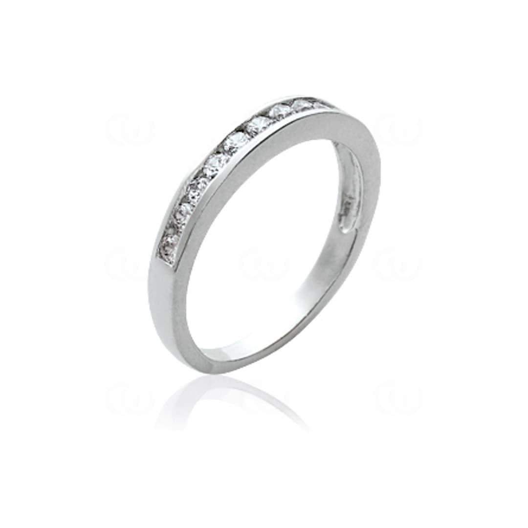 Mémoire-Ring 925 Silber rhodiniert mit Zirkonia