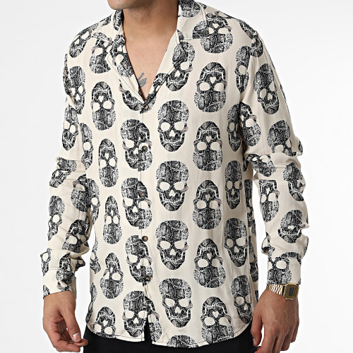 Chemise Manches Longues Beige