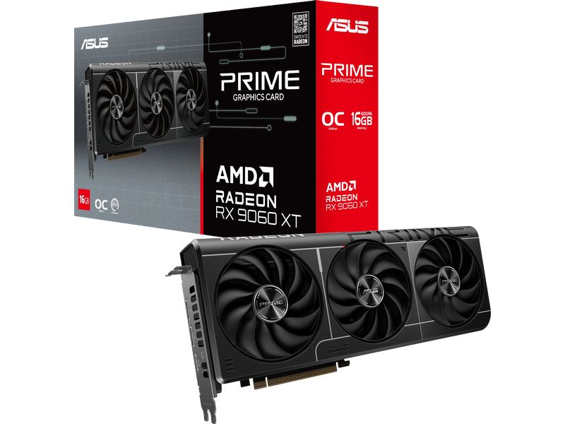ASUS Grafikkarte AMD Radeon RX9060 XT Prime 16GB Grafikkarte mit 16 GB GDDR6 Speicher