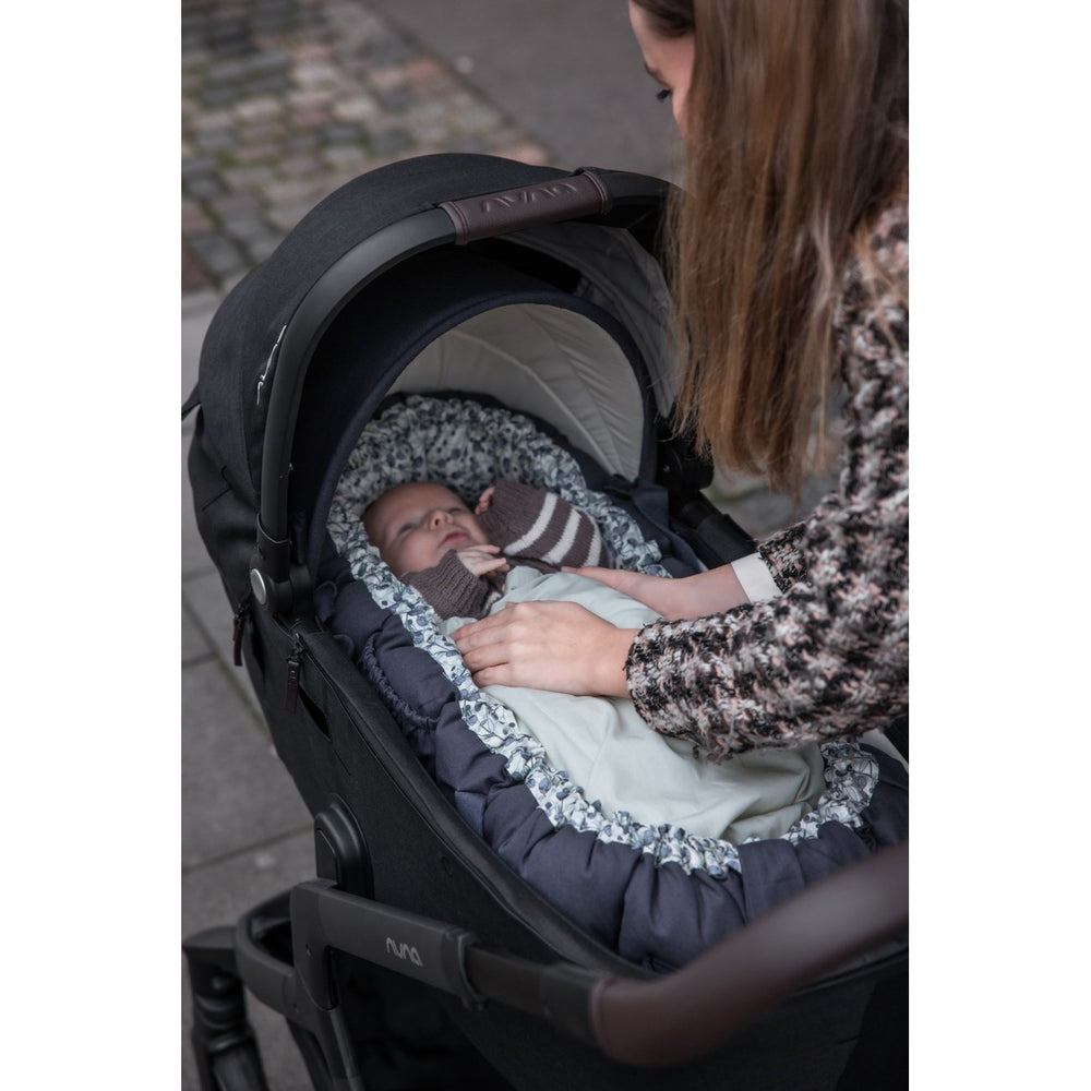 Køb Sebra Blue Olive Hætte Til 3-In-1 Baby Nest