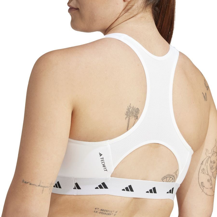 adidas Brassière Techfit PowerReact - Blanc/Noir Femme