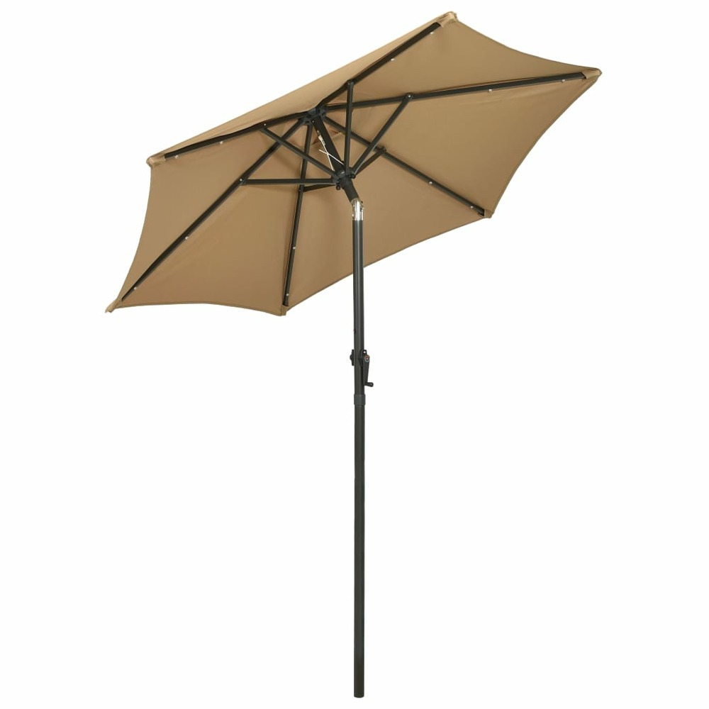 Parasol avec lumières led 200 x 211 cm aluminium taupe