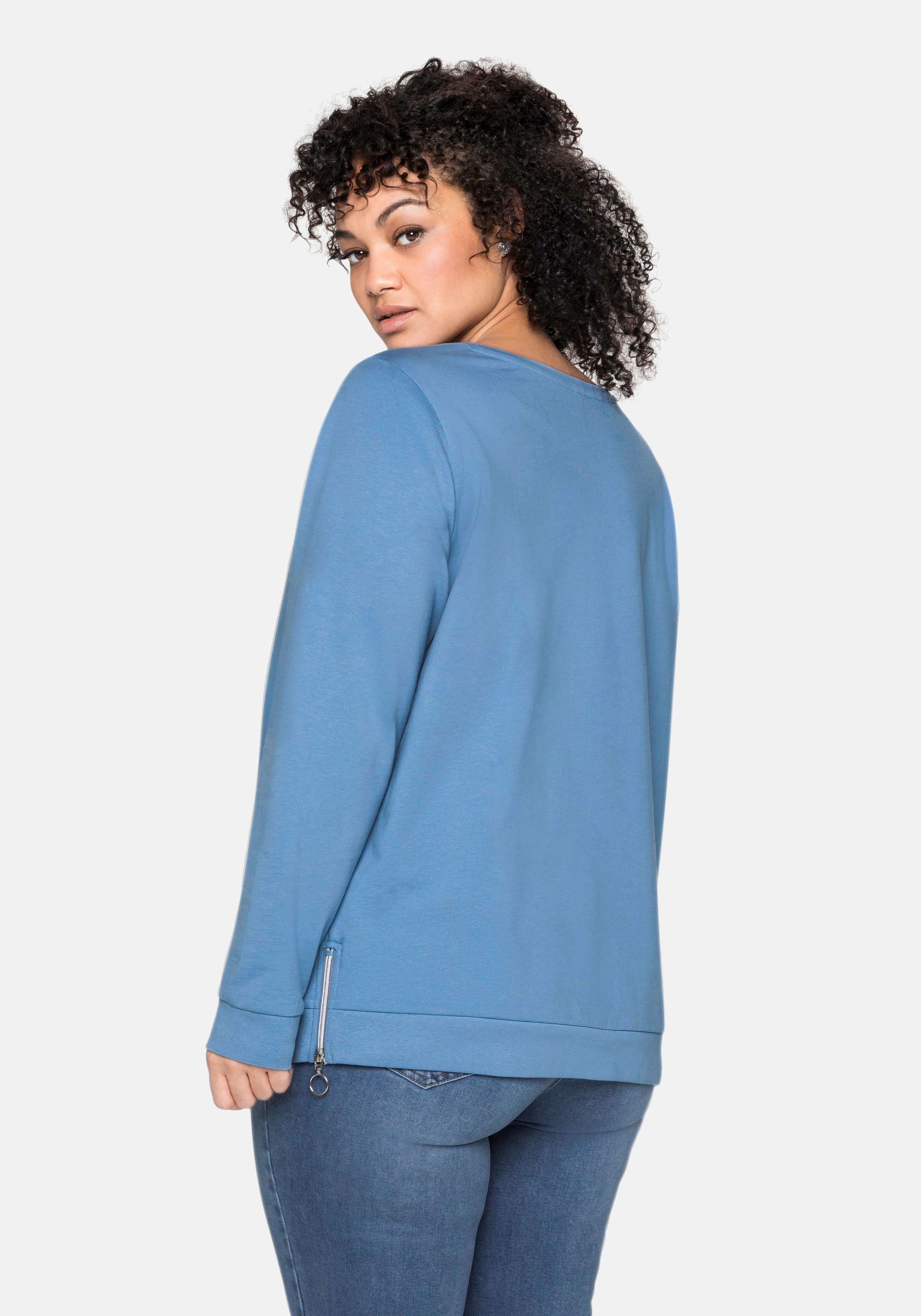 Sweatshirt mit seitlichen Reißverschlüssen