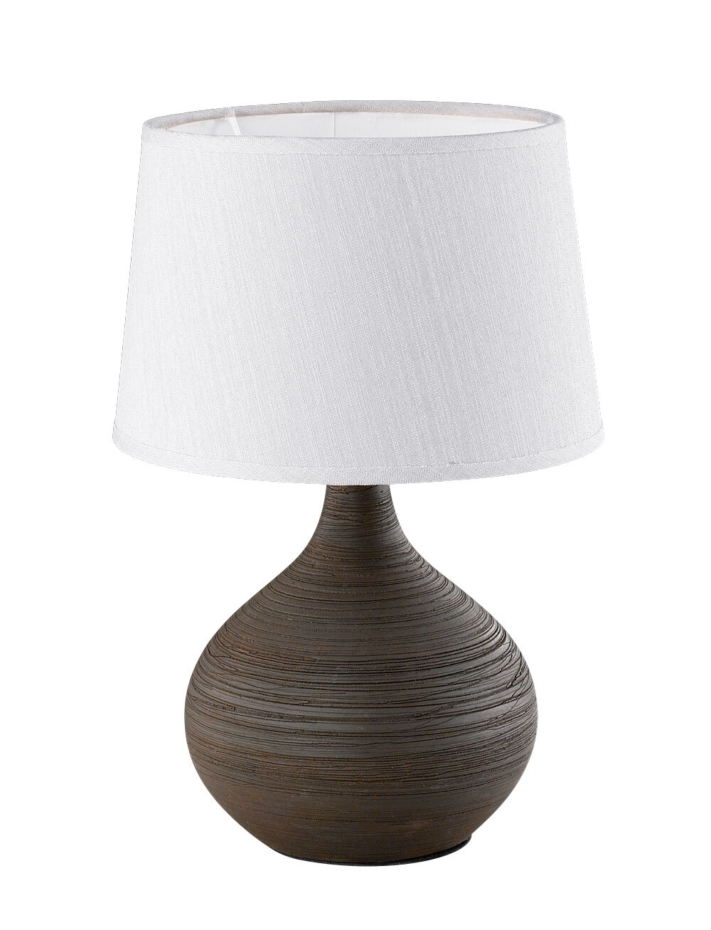 Retrofit Tischlampe Martin cappuccino weiß 20cm 29cm Keramik Textil