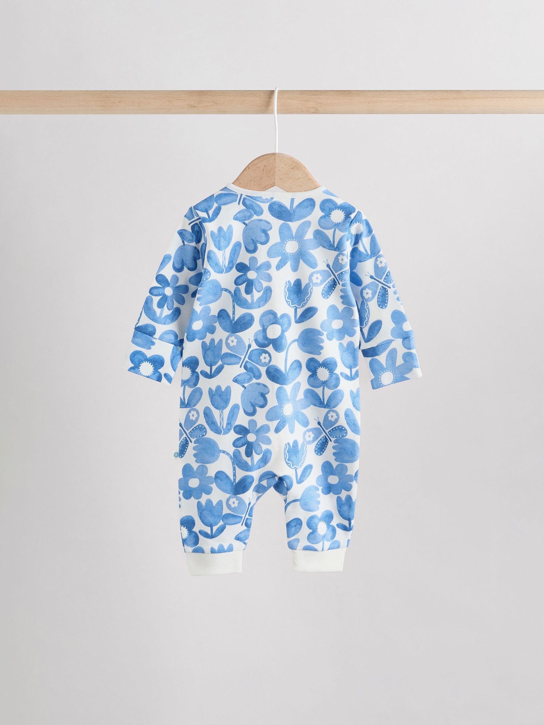 Blauw - 3 Pack Baby-pyjama's met tweewegrits (0mnd -3jr)