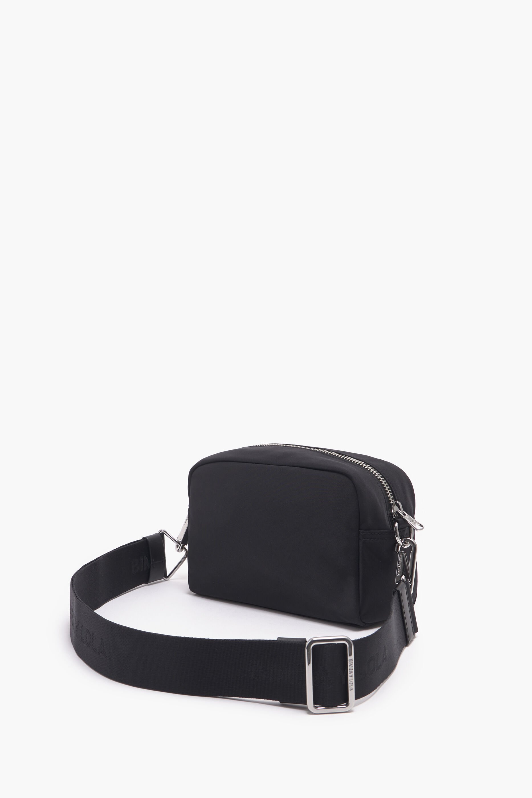 Bolsa de ombro pequena em náilon preto