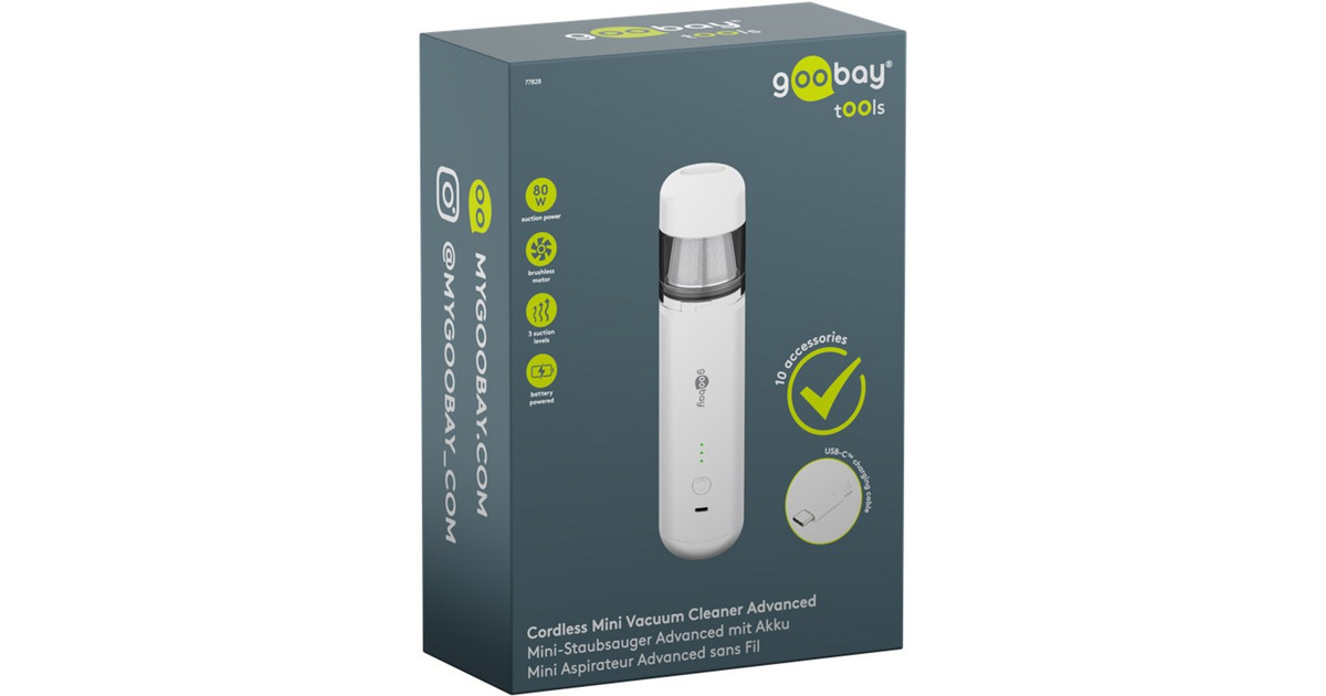 goobayCordless Mini Vacuum Cleaner Advanced handstofzuiger  (Wit)