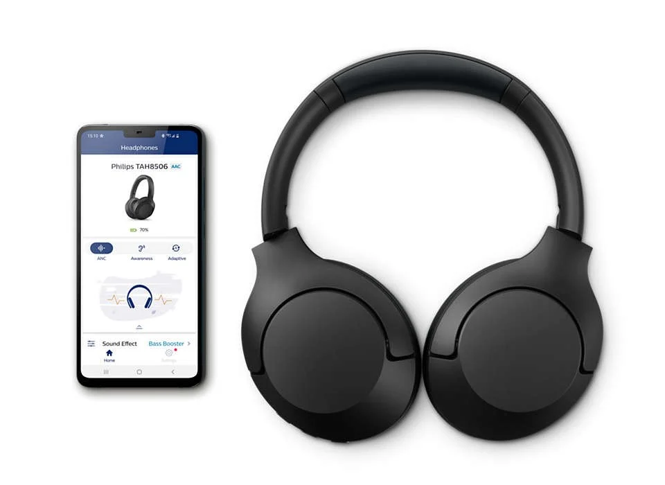 PhilipsAudio - TAH8506BK ANC Over Ear Bluetooth Headphones - Black