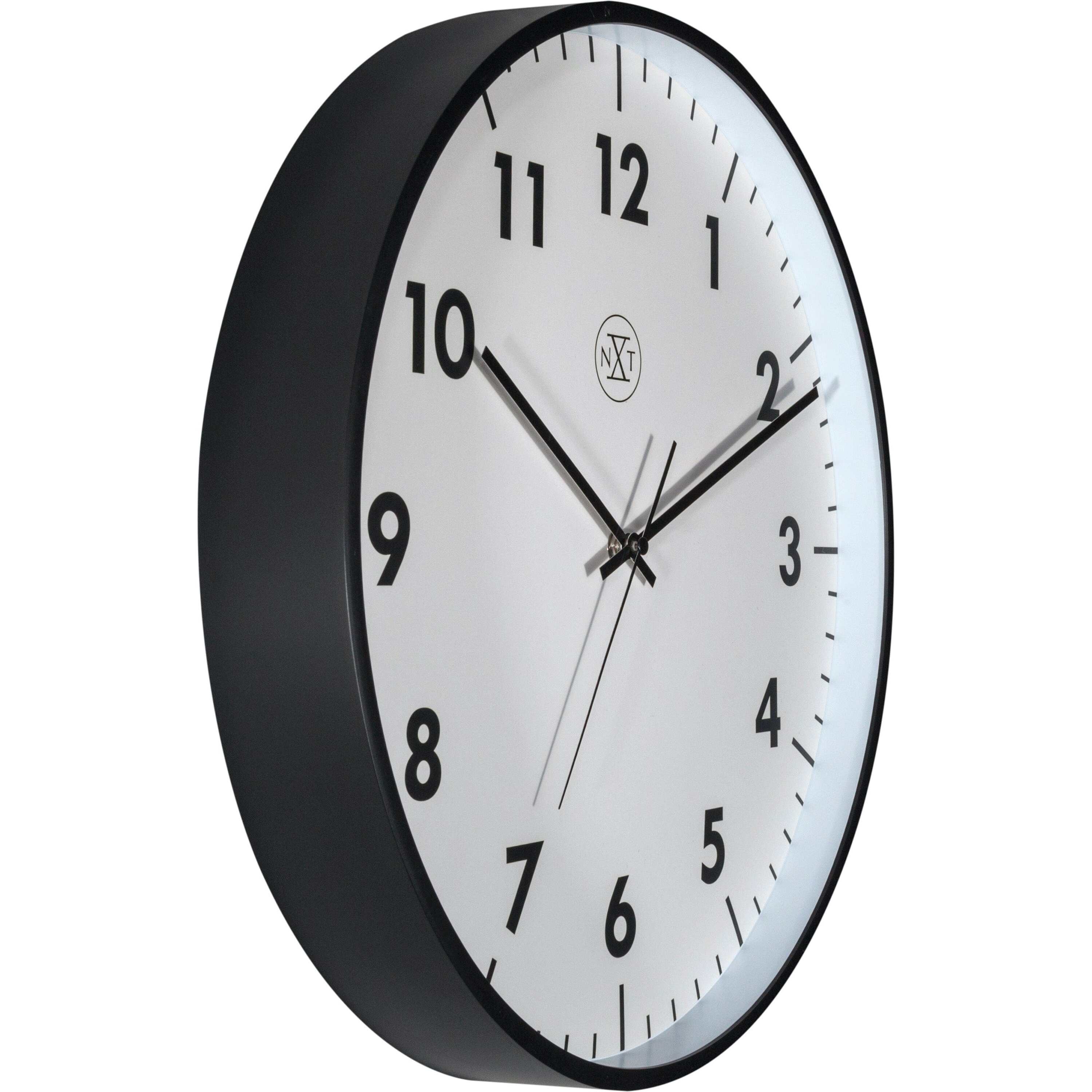 NeXtime - nXt - Wandklok - 40 cm  - Plastic - Zwart - 'New'