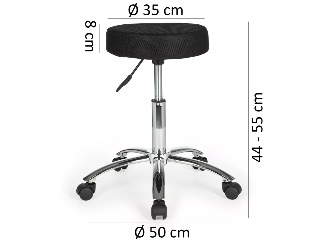 Design Tabouret à Roulettes Pivotant 360° Rembourré Tabouret de bureau