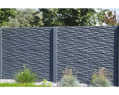Betonnen schuttingpaneel standaard Murano 200 x 38,5 x 3,5 cm grijs