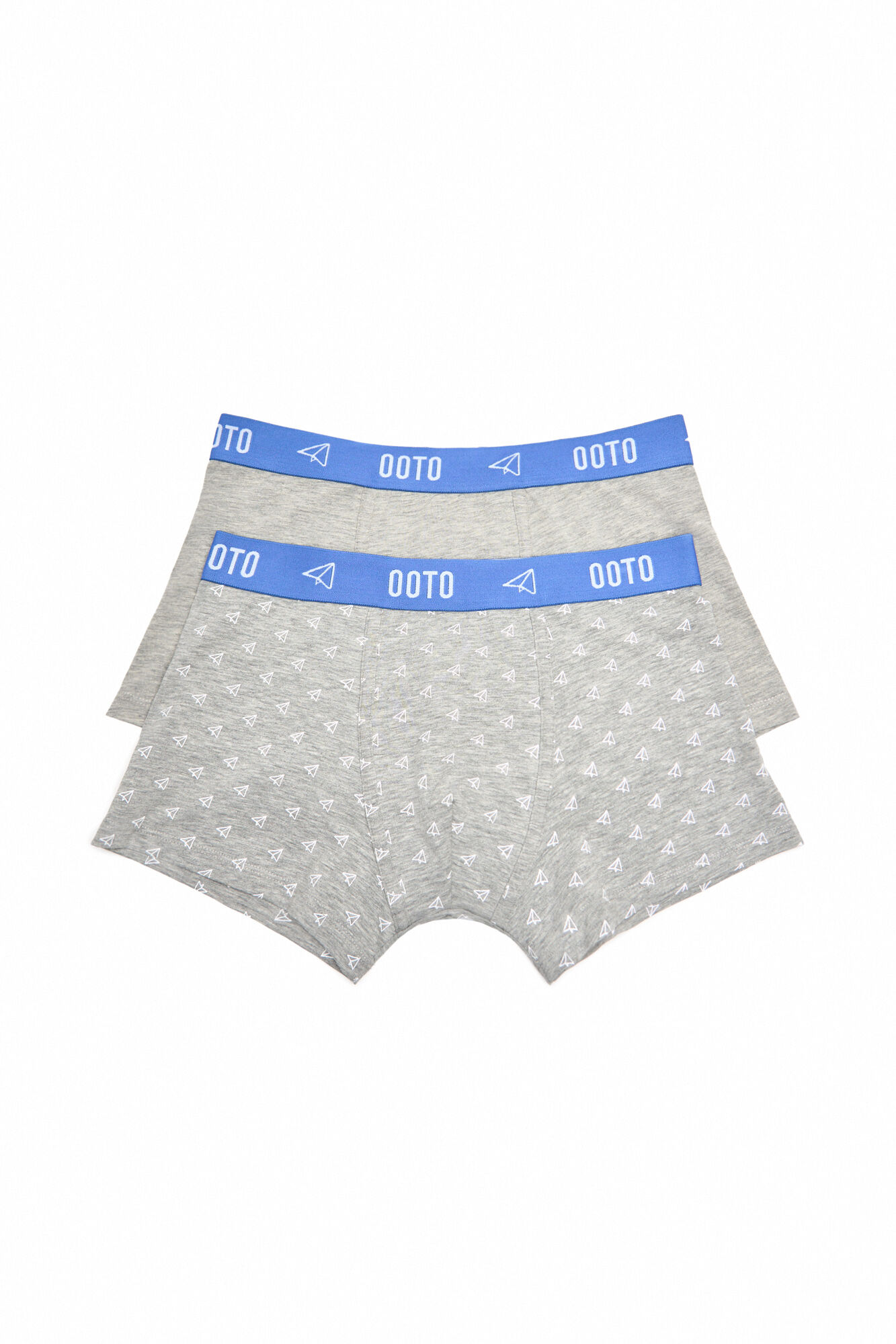 Conjunto com 2 cuecas boxer de malha - Cinza