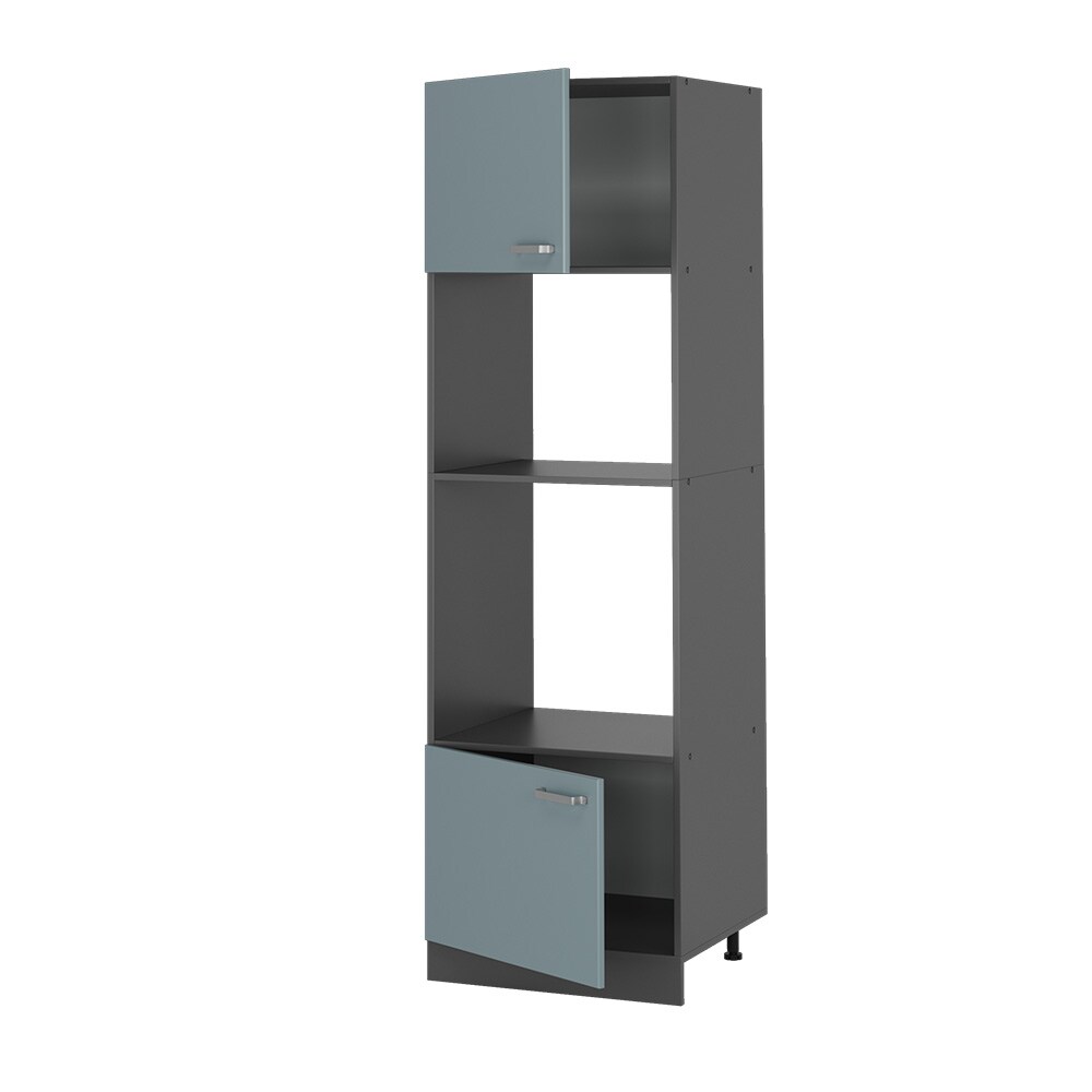 Vicco Mikrowellenschrank Küchenschrank R-Line Solid Anthrazit Blau Grau 60 cm modern