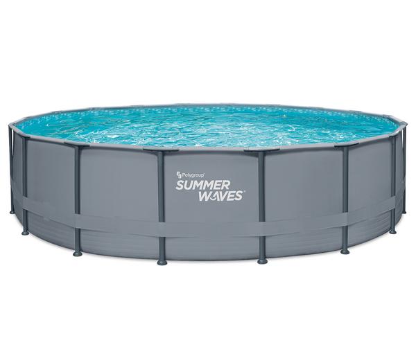 Summer Waves Frame Pool, anthrazit, rund